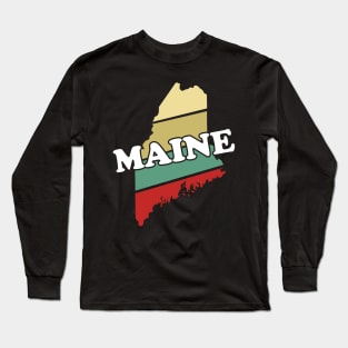 Maine State Vintage Retro Souvenir Gift graphic Long Sleeve T-Shirt